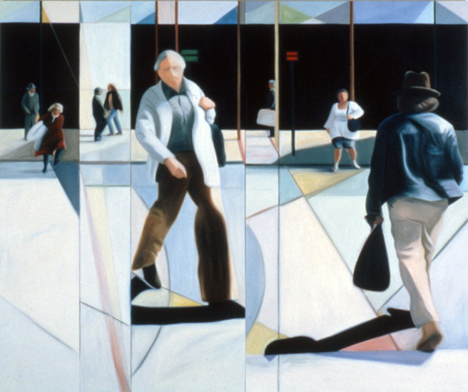 Pedestrians_2 of 5 panels_72x189 oil on canvas_1981