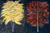 Two Yellow Trees, diptych 54" x 80" oil on canvas, 1983